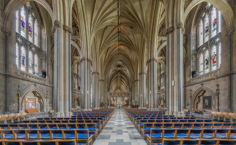 The nave in Bristol Cathedral